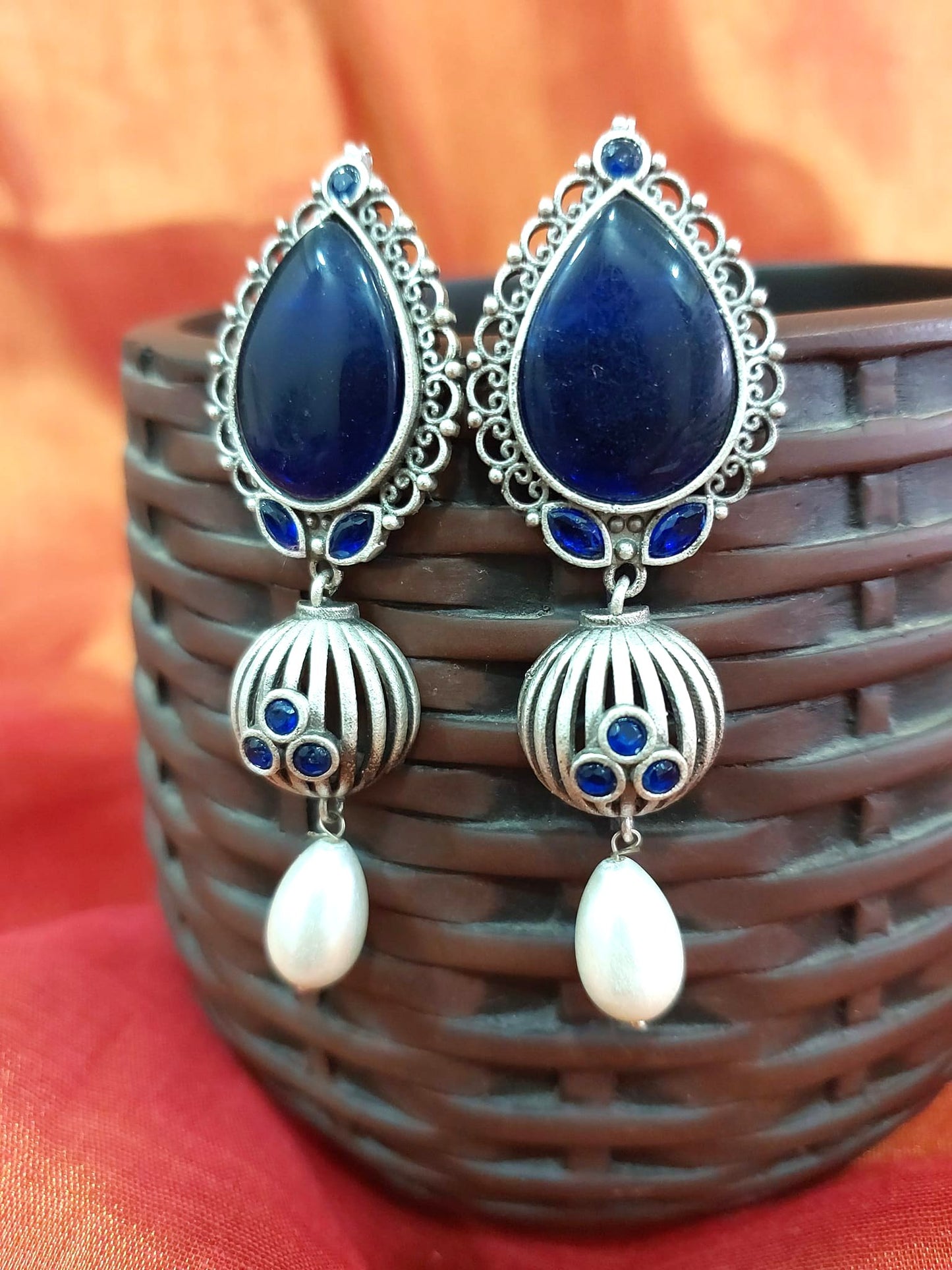 Fashion Jewellery Brass Jewellery Brass Glass Dailywear Dangler Earring