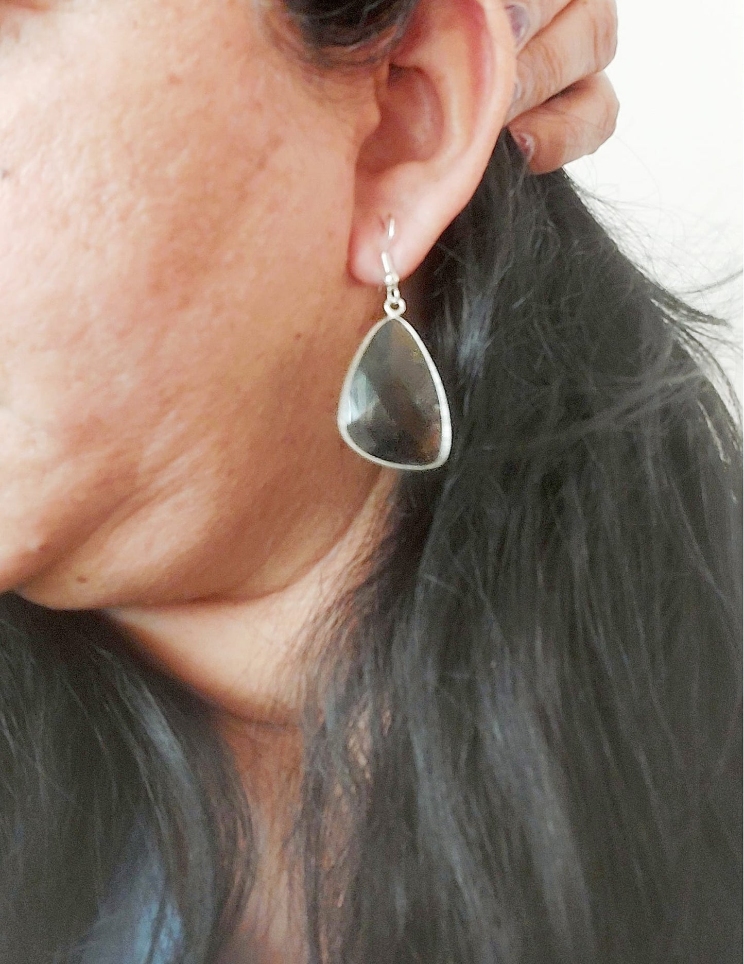 Fashion Jewellery Metal Earrings Dailywear Earrings Smokey Quartz Natural Cutstone Dailywear Earrings