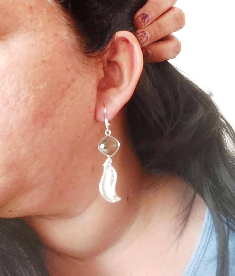 Fashion Jewellery Metal Earrings Dailywear Earrings Smokey Quartz Natural Cutstone Dailywear Earrings