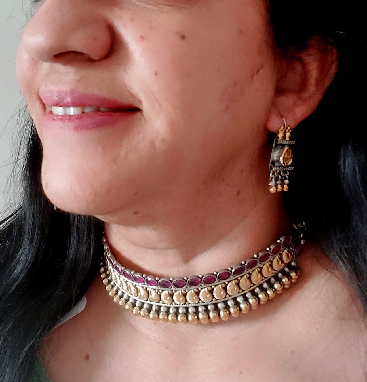 Sterling Silver JEwellery..Sterling Silver Dual polished Necklace Silver Dual Polished Necklace Vajratik Dual Polished Necklace Set