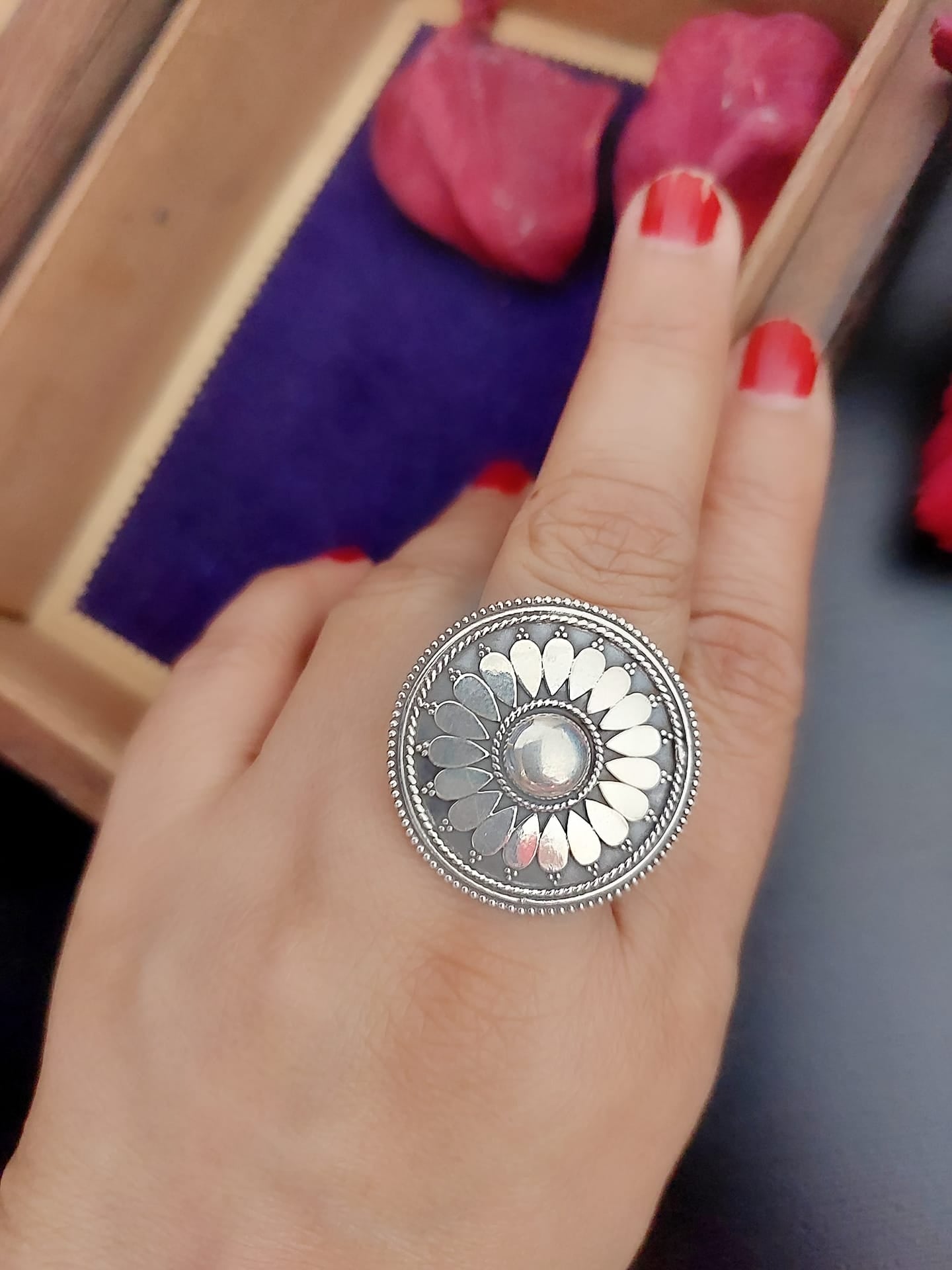 Sterling Silver Jewellery..Sterling Silver Finger Rings Silver Leaf Finger Ting Adjustable..Banjaran