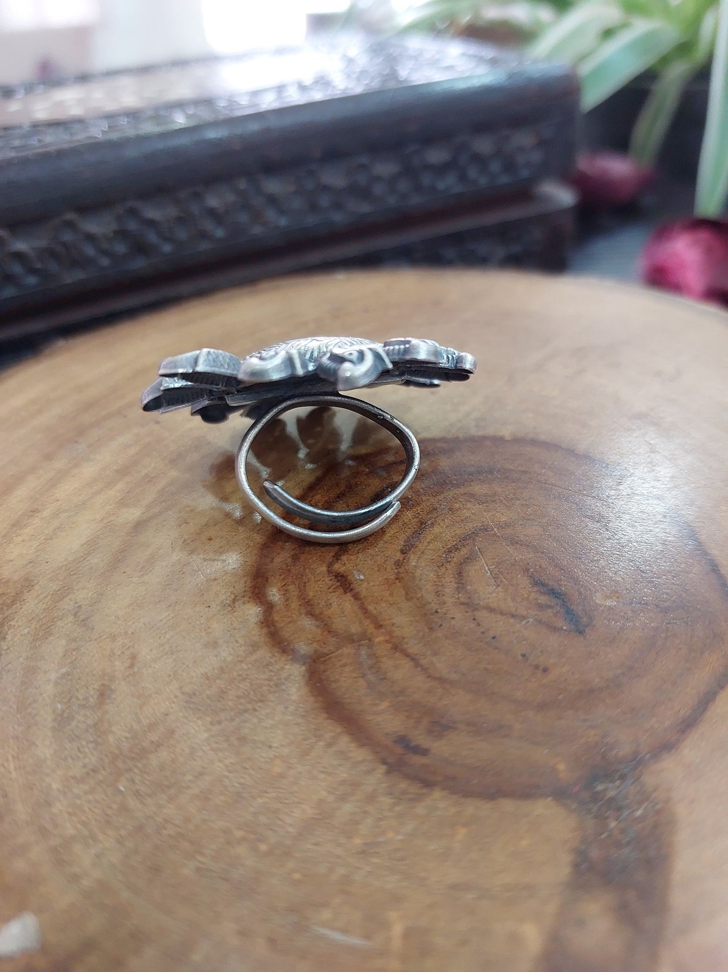 Sterling Silver Jewellery.Sterling Silver Finger Rings Silver Finger Ring Flower Finger Ring Adjustable..Banjaran