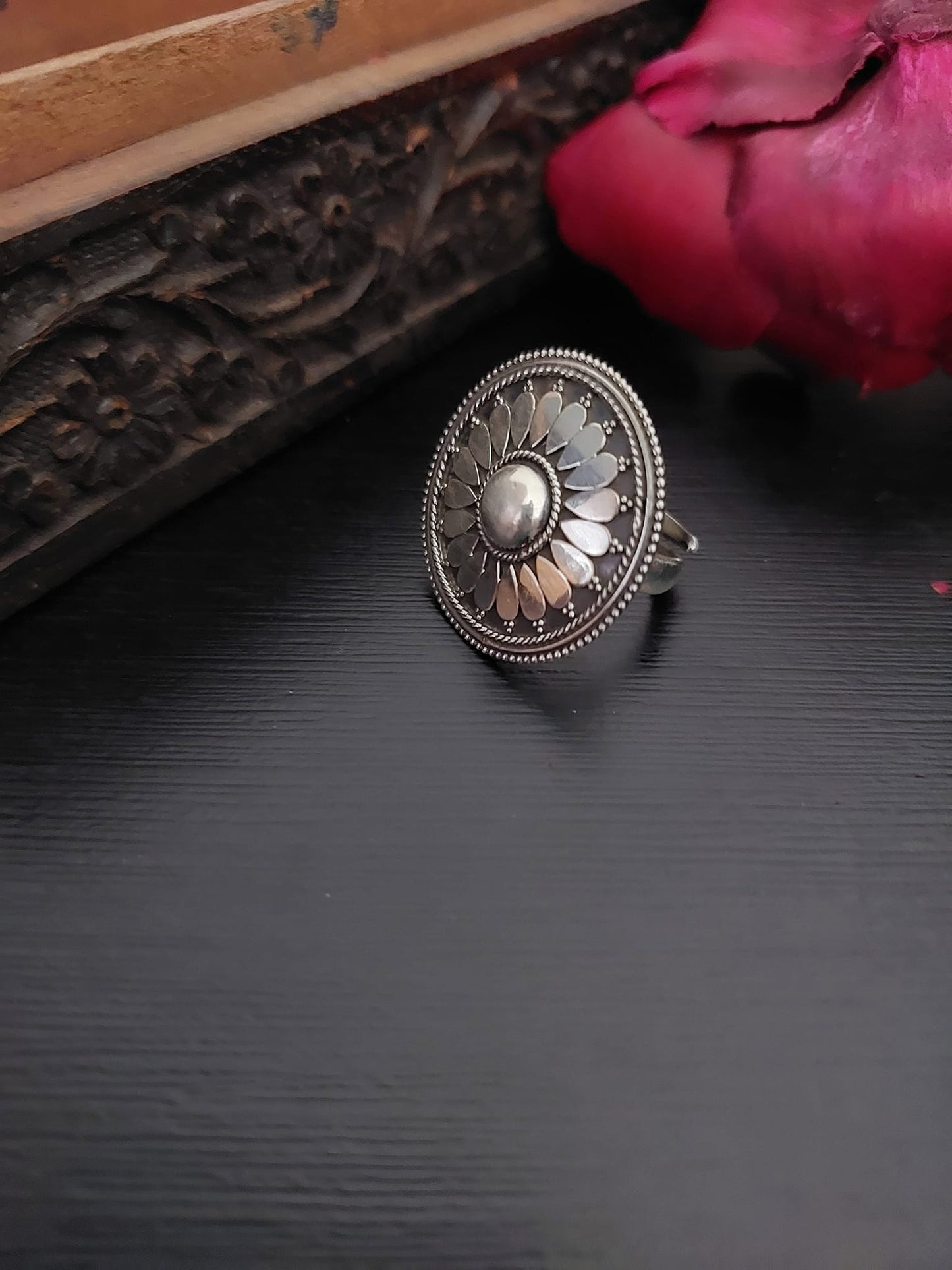 Sterling Silver Jewellery..Sterling Silver Finger Rings Silver Leaf Finger Ting Adjustable..Banjaran