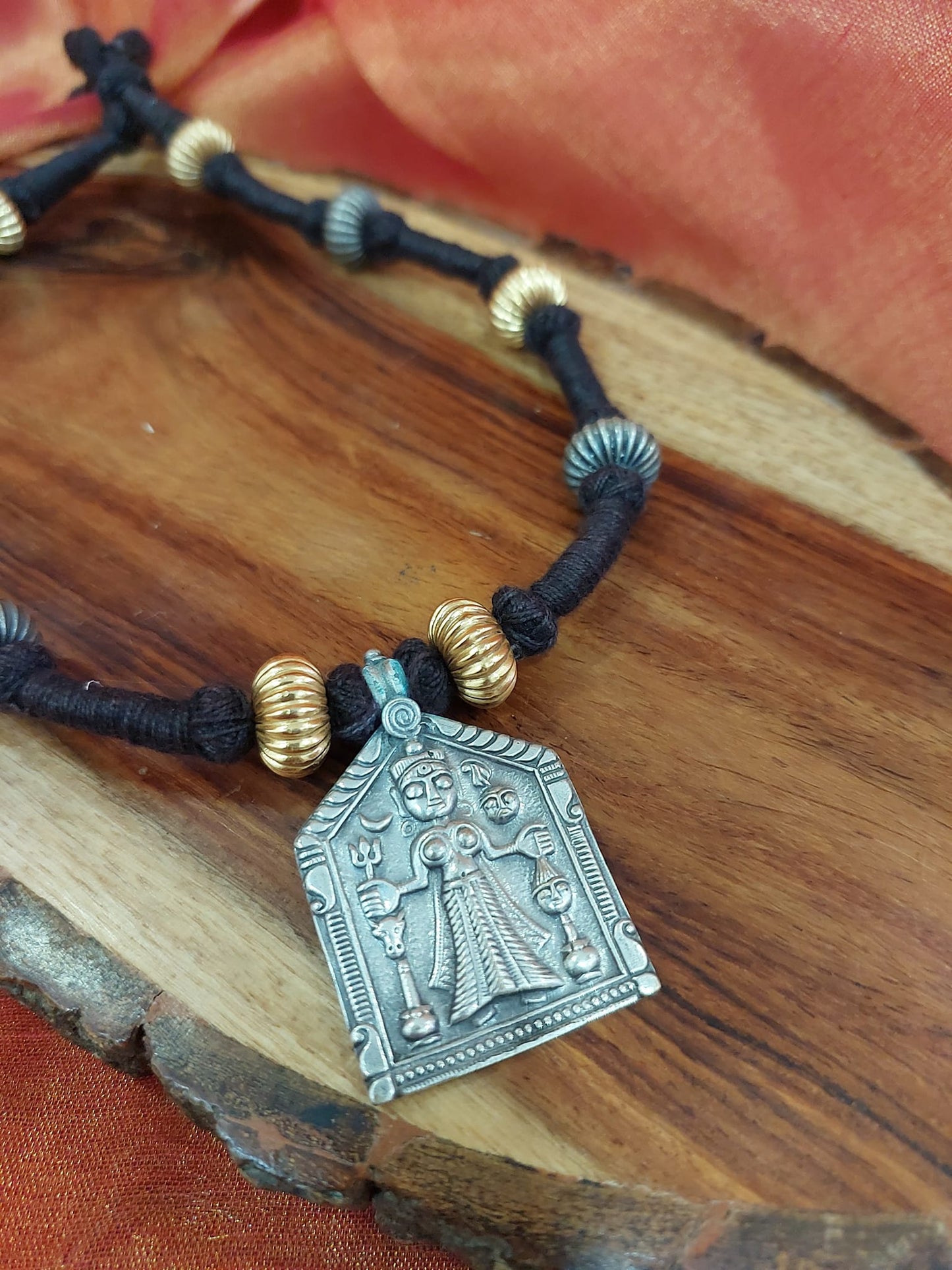 Tribal Sterling Silver Kewellery Silver Jewellery Silver Golden Leaf Dualtone Choker..Tribal