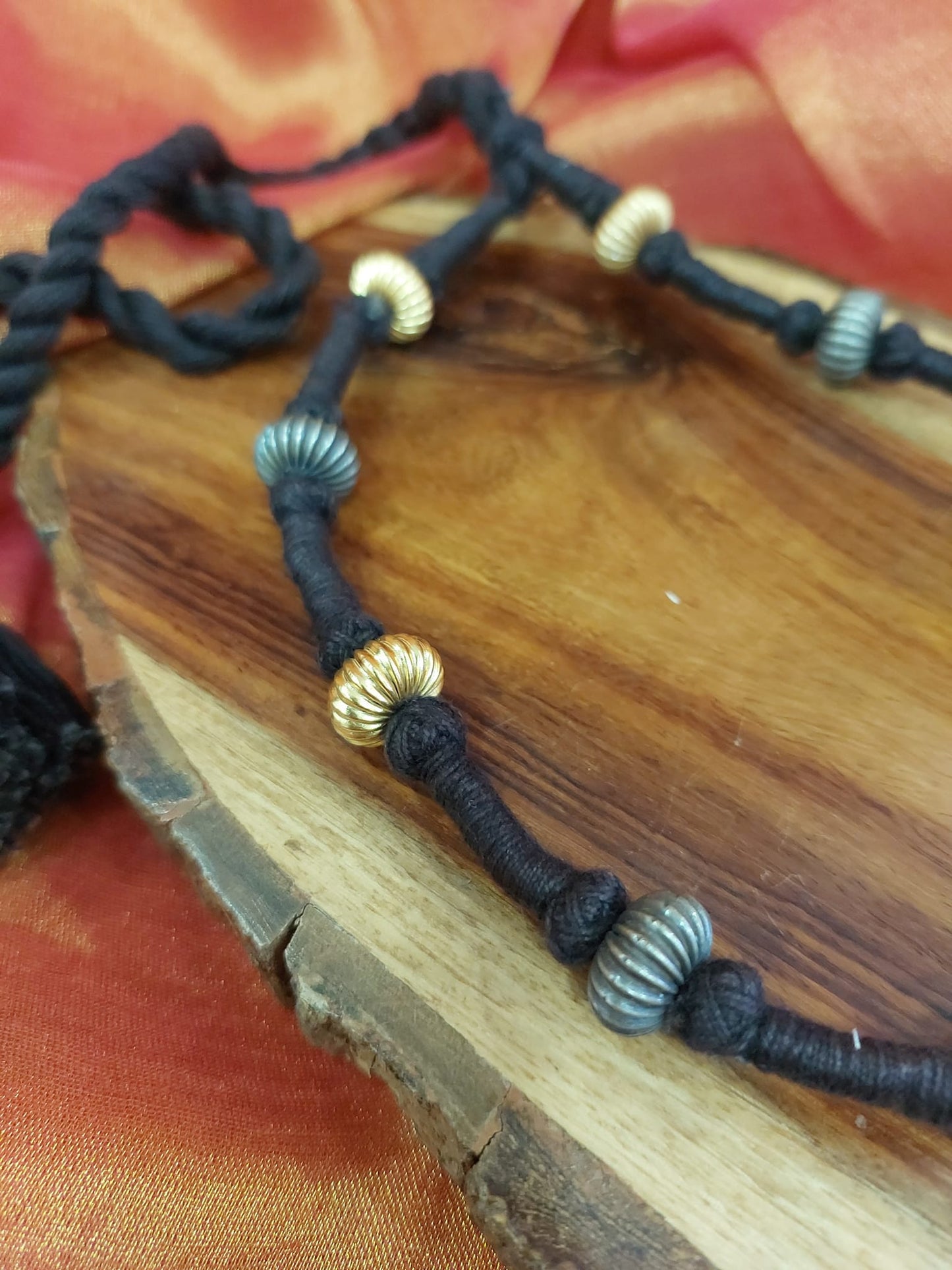 Tribal Sterling Silver Kewellery Silver Jewellery Silver Golden Leaf Dualtone Choker..Tribal