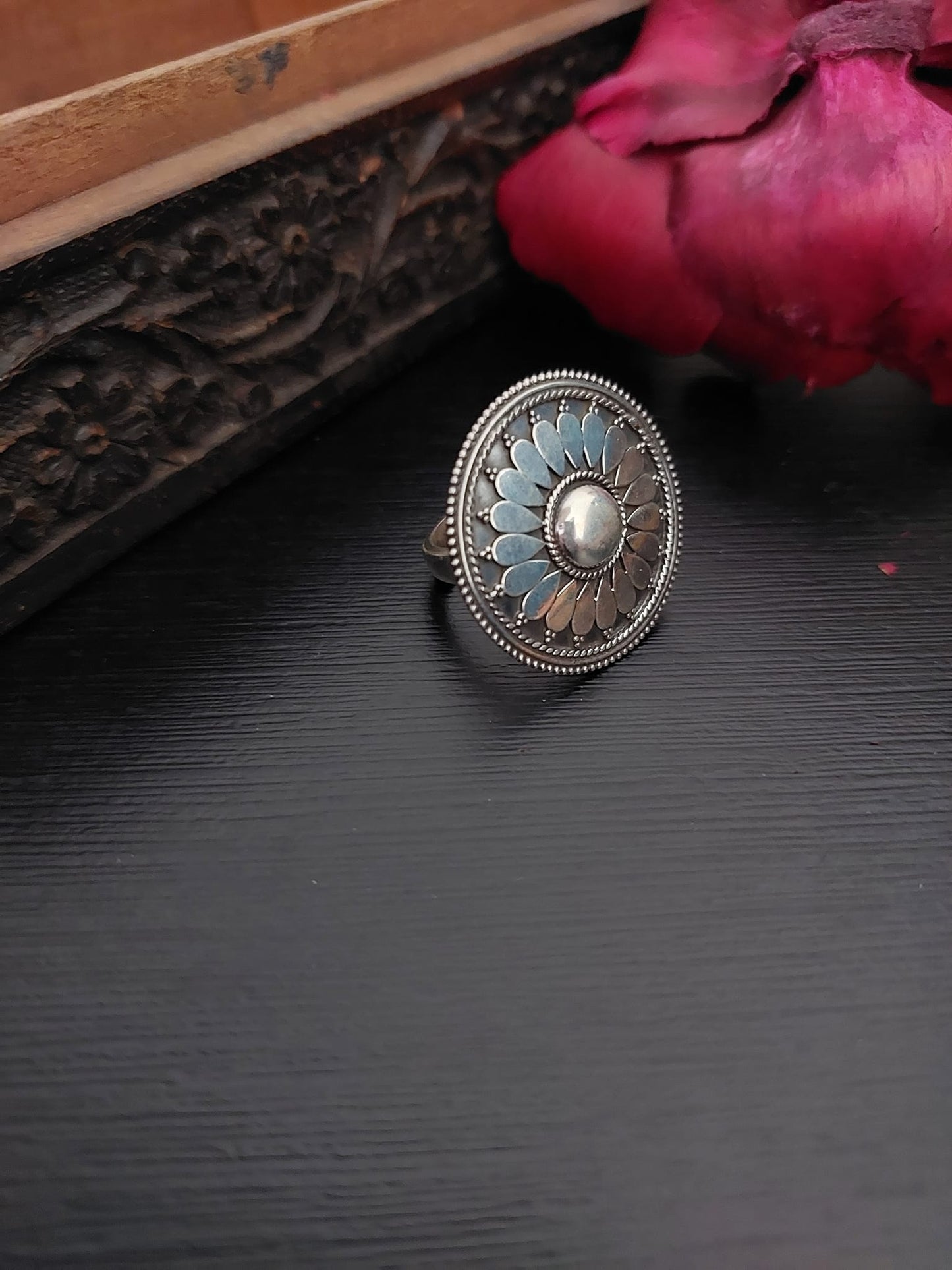 Sterling Silver Jewellery..Sterling Silver Finger Rings Silver Leaf Finger Ting Adjustable..Banjaran