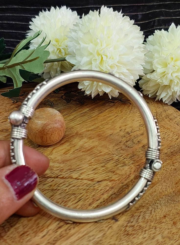 Banjaran..Sterling Silver Kada Silver Bangle Silver Rawa Thin Kada