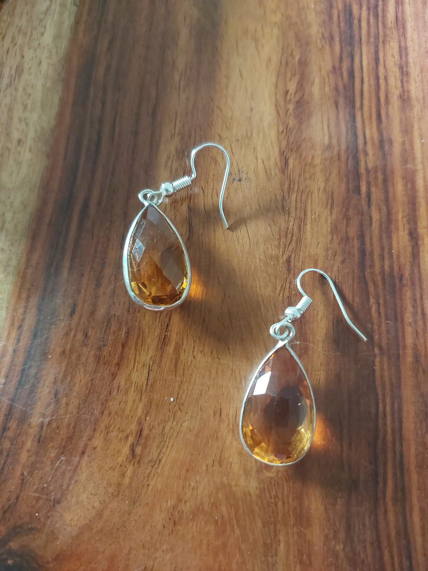 Fashion Jewellery Costume Jewellery Amber Cut Stone Pendent Set