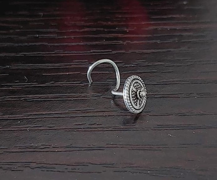 Sterling Silver Jewellery..Sterling Silver Round Nosepin..Nath