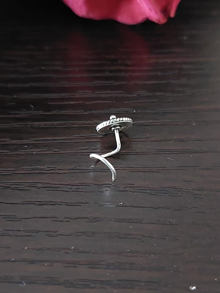 Sterling Silver Jewellery..Sterling Silver Round Nosepin..Nath