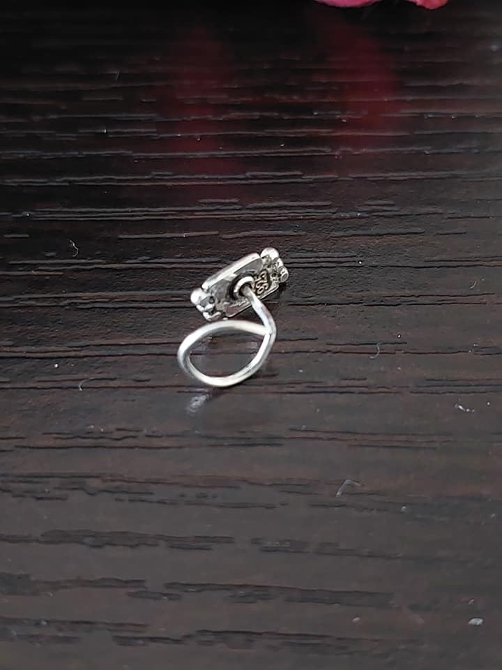 Sterling Silver JEwellery..Sterling Silver Diamond Shape Nosepin..Trendy..Nath
