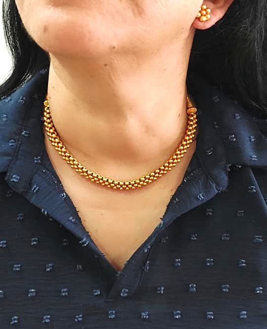 Sterling Silver Jewellery Silver Necklace Silver Golden Kudi Choker
