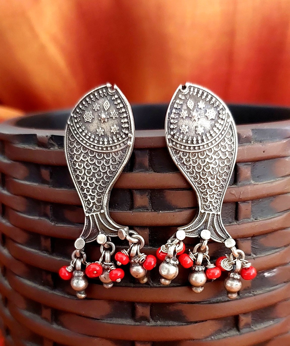 Sterling Silver Jewellery Silver Jewellery Fish Gungroo Earrings..Trendy