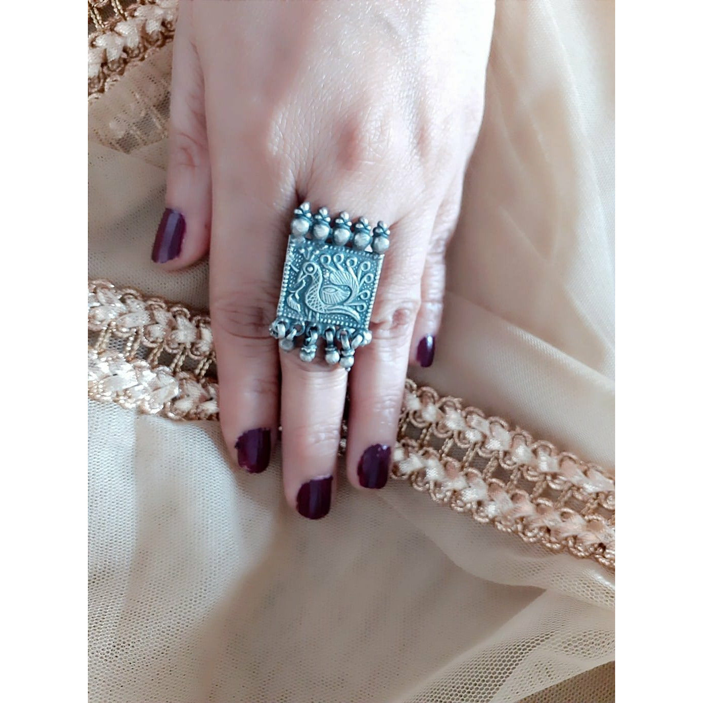 Sterling Silver Jewellery..925 Sterling Silver Finger Ring Silver Finger Ring Silver Peacock Gungroo Finger Ring..Mayur