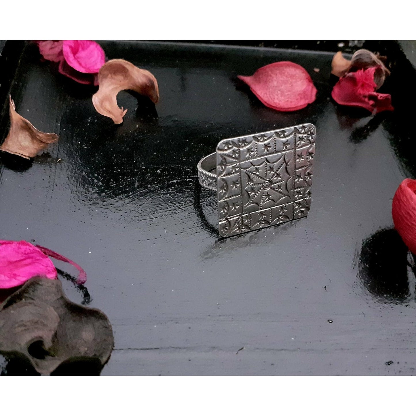 Sterling Silver Jewellery...925 Sterling Silver Finger Ring Silver Finger Ring Silver Square Vintage Finger Ring..Banjaran