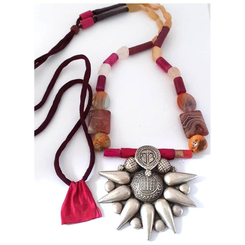Sterling Silver Jewellery..925 Sterling Silver Long Haar Silver Thread Necklace Silver Ganesh Sun Pendent Haar..Banjaran