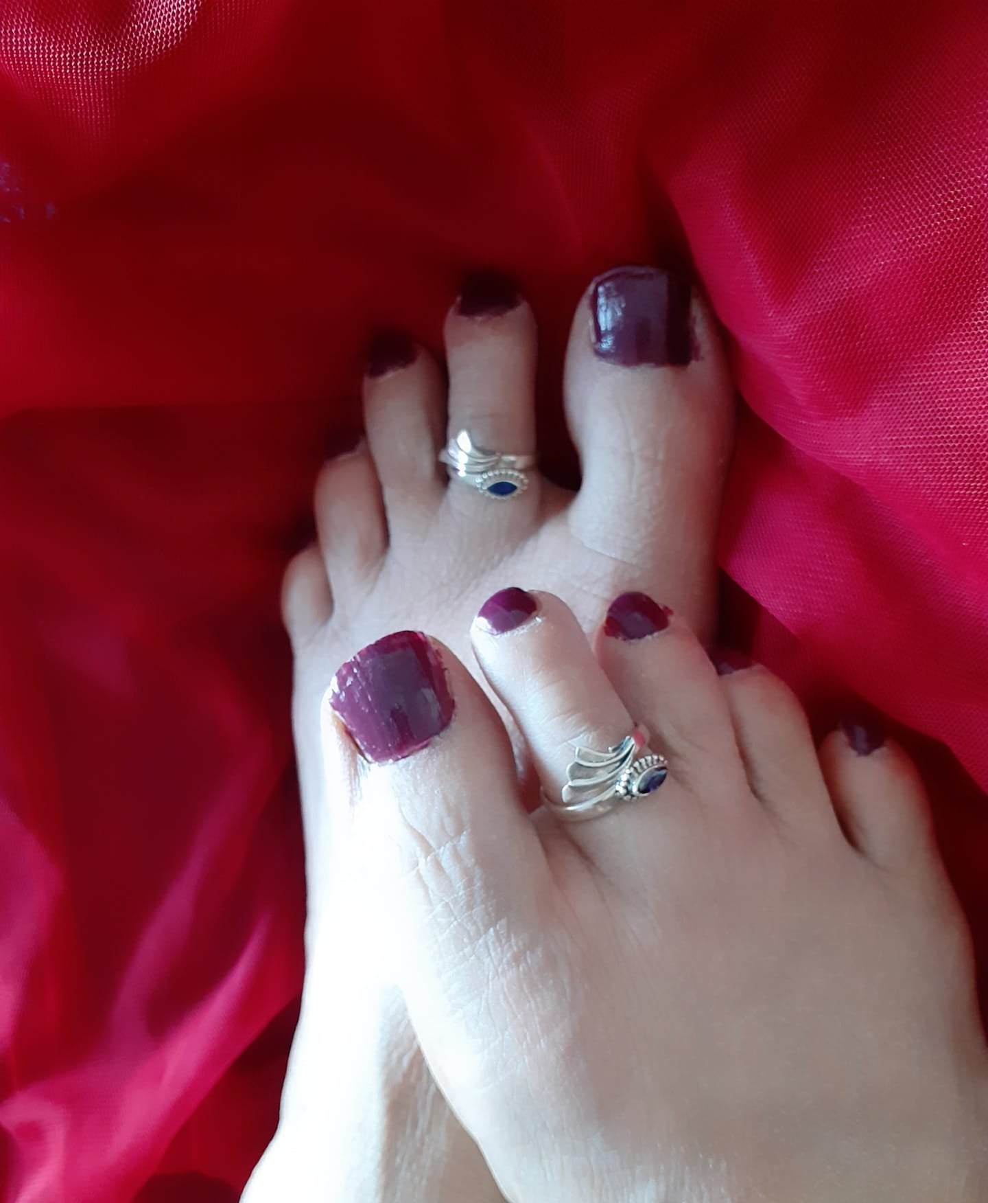 Sterling Silver Jewellery..Sterling Silver Toe Rings Silver Neelam Embeded Toe Ring..Bichue