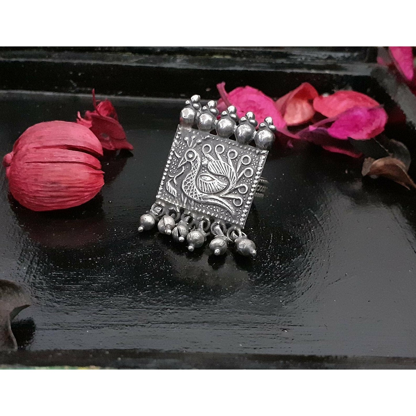 Sterling Silver Jewellery..925 Sterling Silver Finger Ring Silver Finger Ring Silver Peacock Gungroo Finger Ring..Mayur
