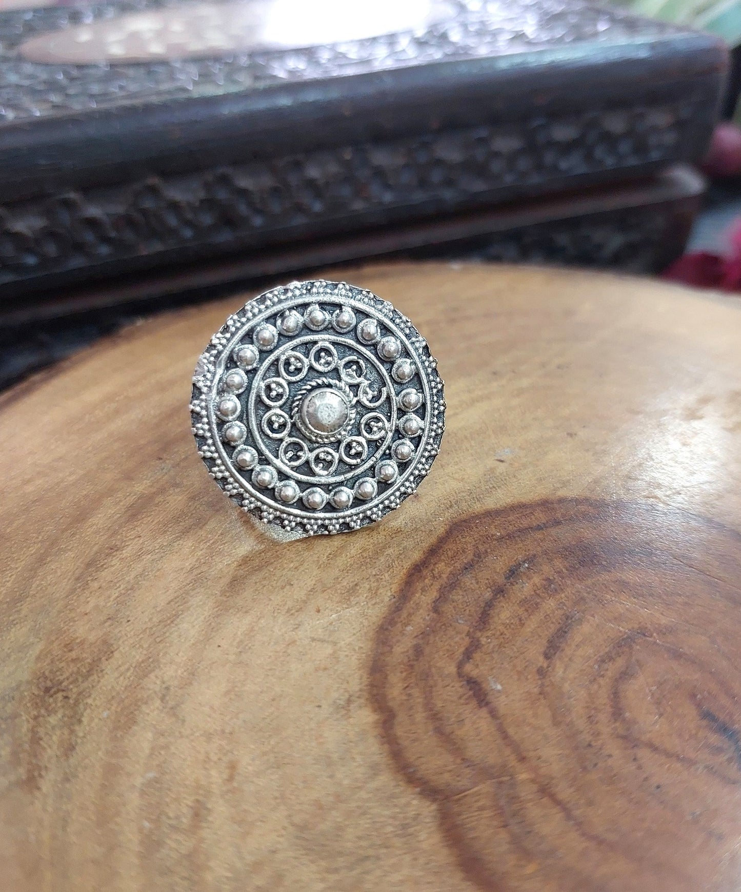 Sterling Silver Jewellery..Sterling Silver Finger Ring Silver Filigree Round Finger Rings..