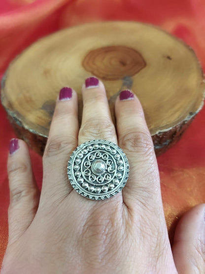 Sterling Silver Jewellery..Sterling Silver Finger Ring Silver Filigree Round Finger Rings..