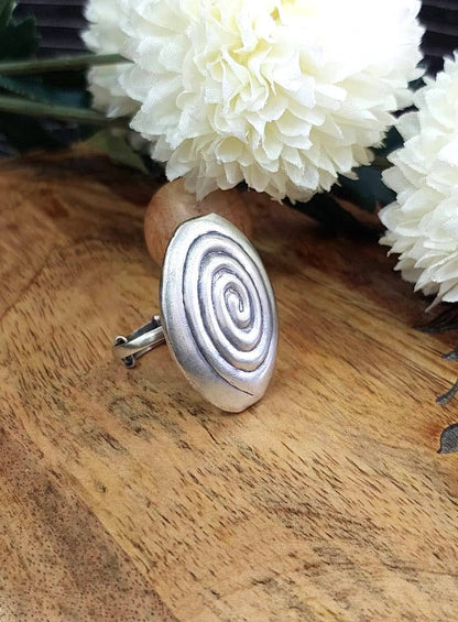 Sterling Silver JEwellery..Sterling Silver Finger Rings Silver Spiral Oval Shape Finger Ring..Banjaran