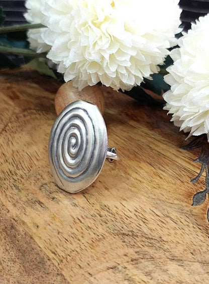 Sterling Silver JEwellery..Sterling Silver Finger Rings Silver Spiral Oval Shape Finger Ring..Banjaran