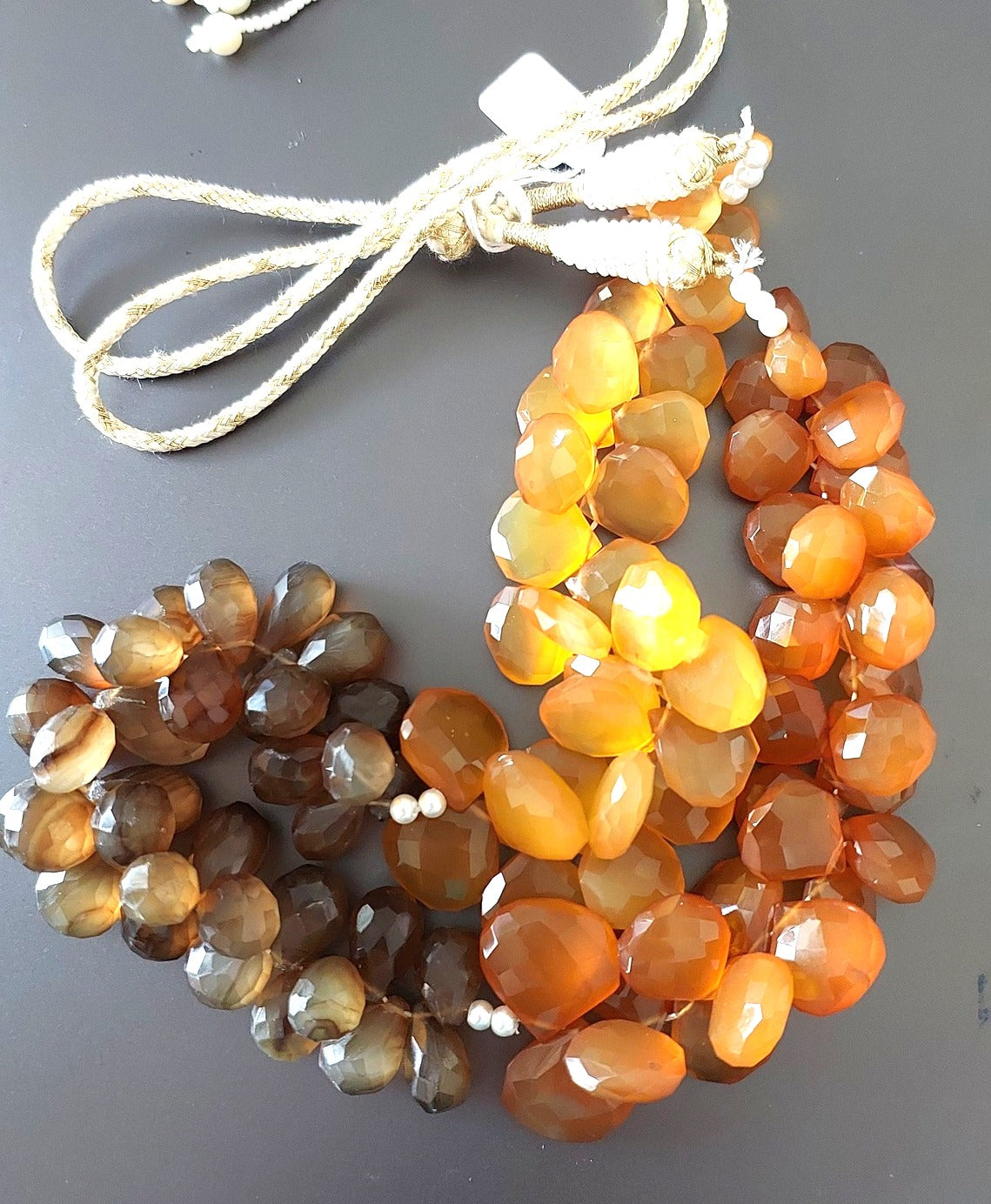 Semiprecious Beads Necklace Natural Ctirene Briolet Necklace