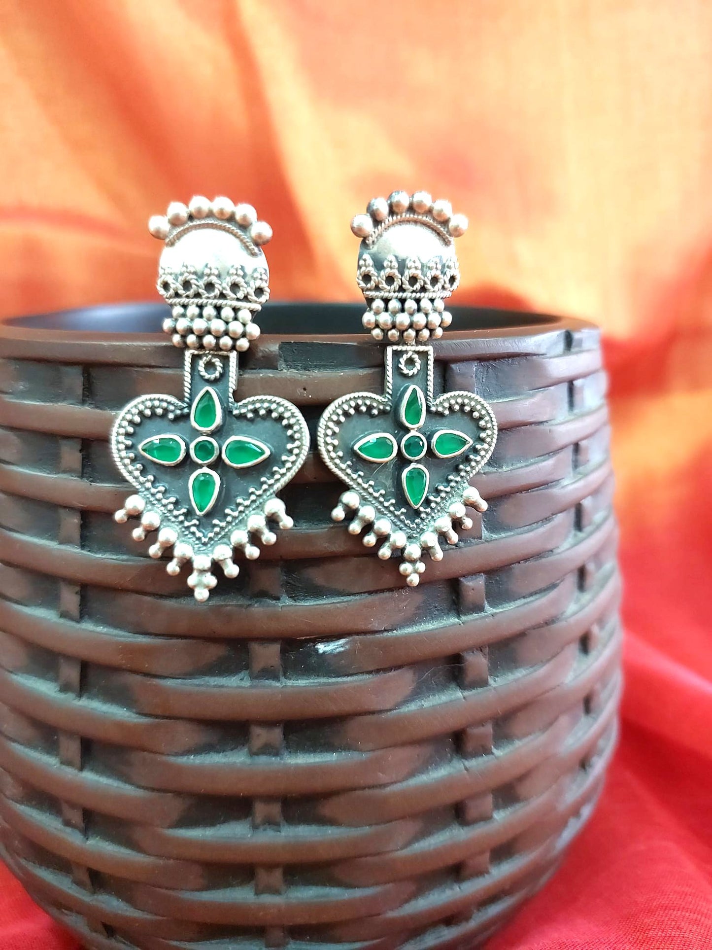 Sterling Silver Jewellery..Sterling Silver Dangler Silver Dangler Silver Emerald Dangler..Banjaran