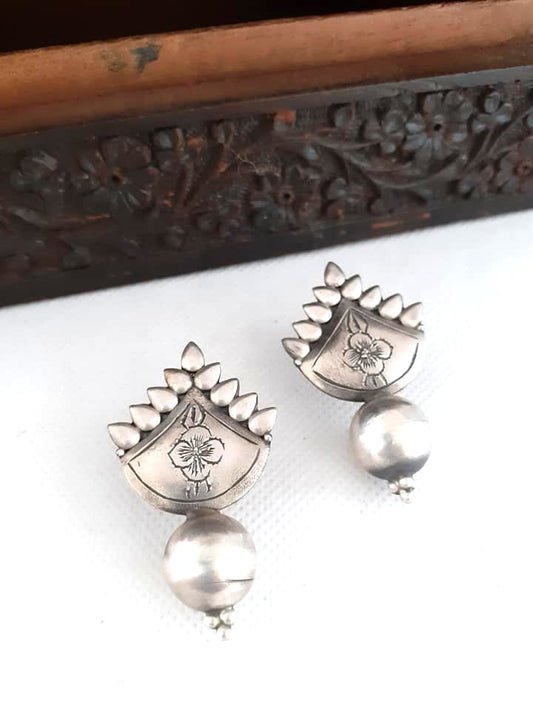 Sterling Silver Jewellery....925 Sterling Silver Earring Silver Danglers Sterling Silver Leaf Tribal Stud..Banjaran